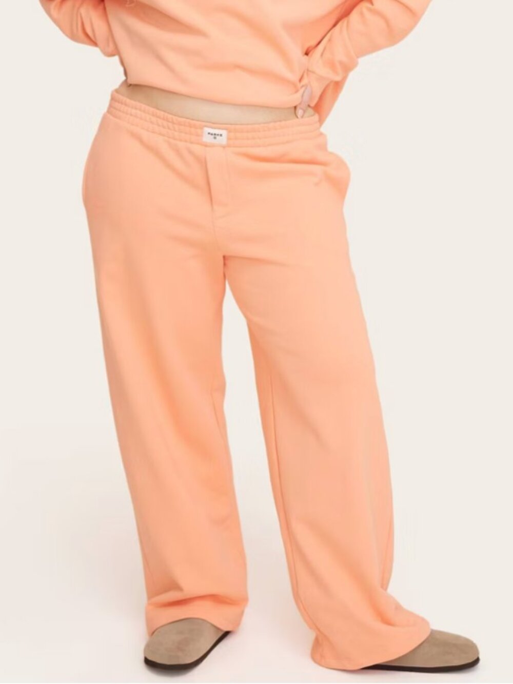 NWTWomen's High-Rise Boxer Sweatpants - Parke x Target Peach Orange M